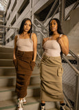 Brown Cargo Skirt