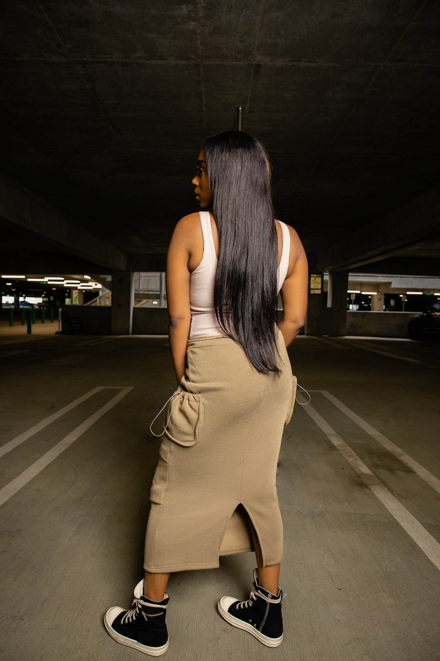 Brown Cargo Skirt